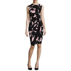 Escada Floral Black and Pink Dress